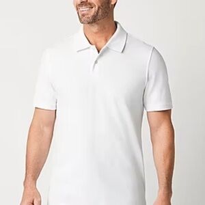 NWT & NIP ST JOHN’S BAY Classic Performance Quick Dry Men’s Polo Shirt, White
